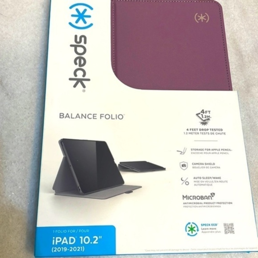 Speck - Balance Folio Purple Case for Apple iPad 10.2 2019-2020 New